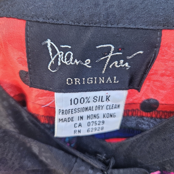 Vtg 1980s Diane Freis 100% Silk Multicolored Dress - Picture 8 of 10